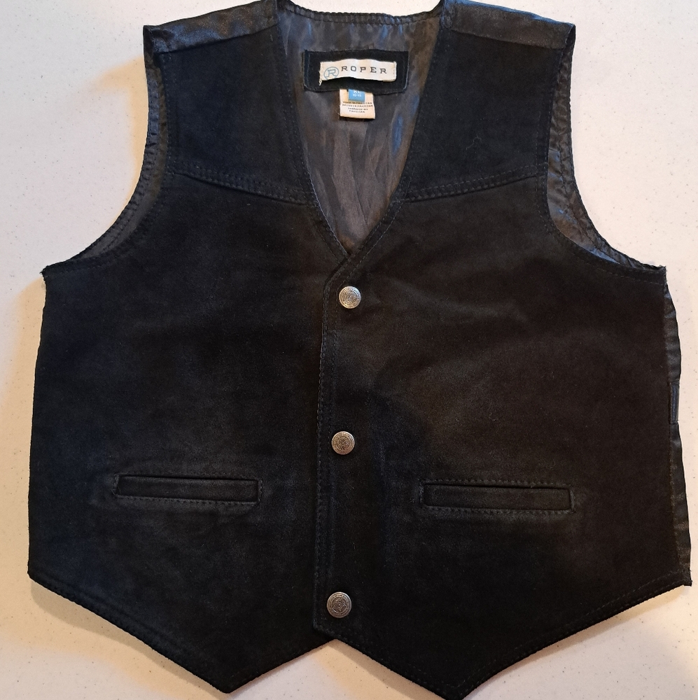 Boys Roper leather vest